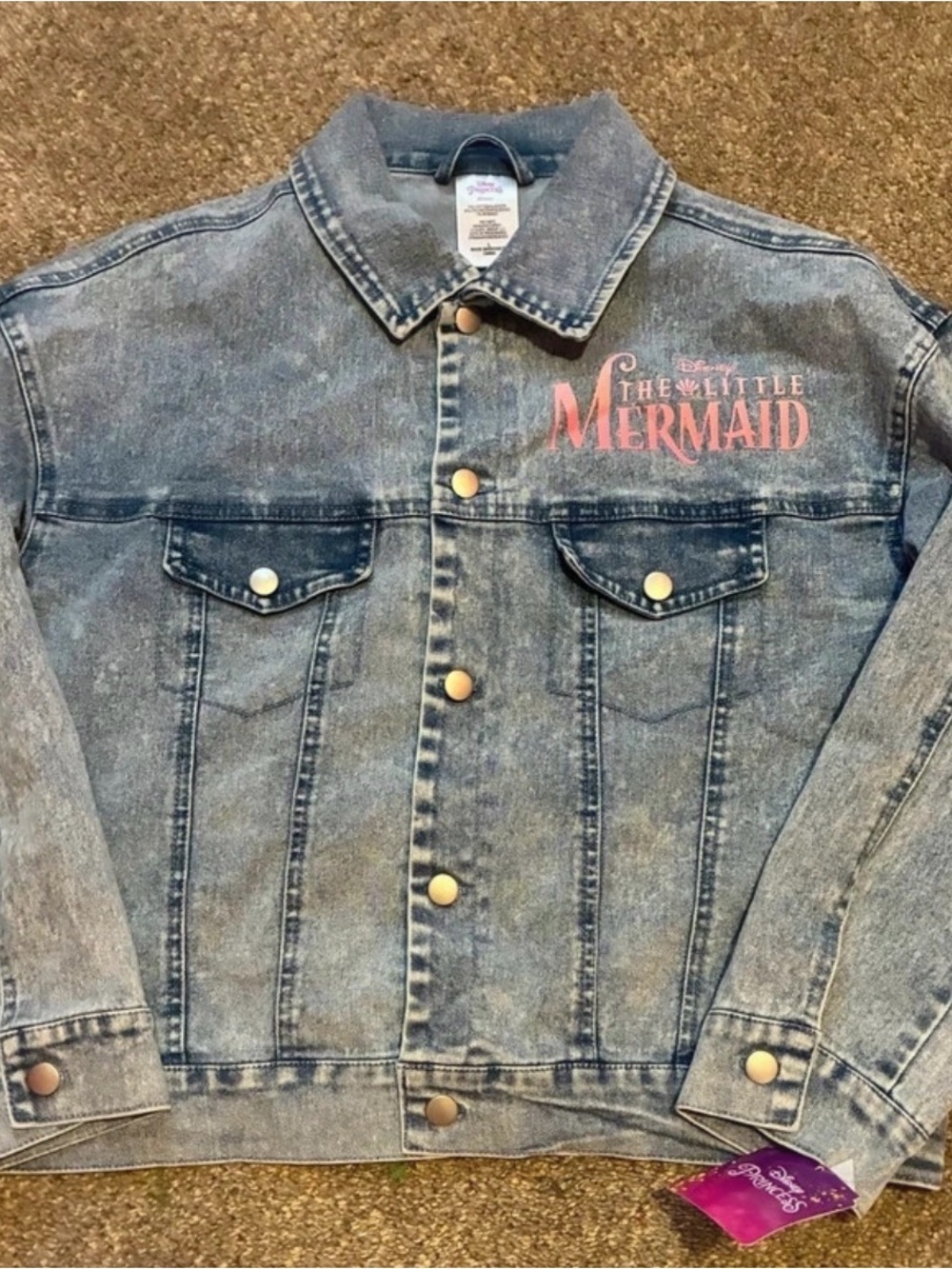 Y2K NWT Girls Little Mermaid Denim Jacket (L)